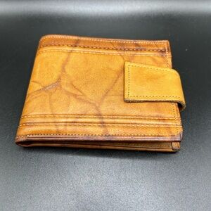 Men's Tan Leather Wallet Di Lido - MENS Bifold RANCHERO COWHIDE WALLET